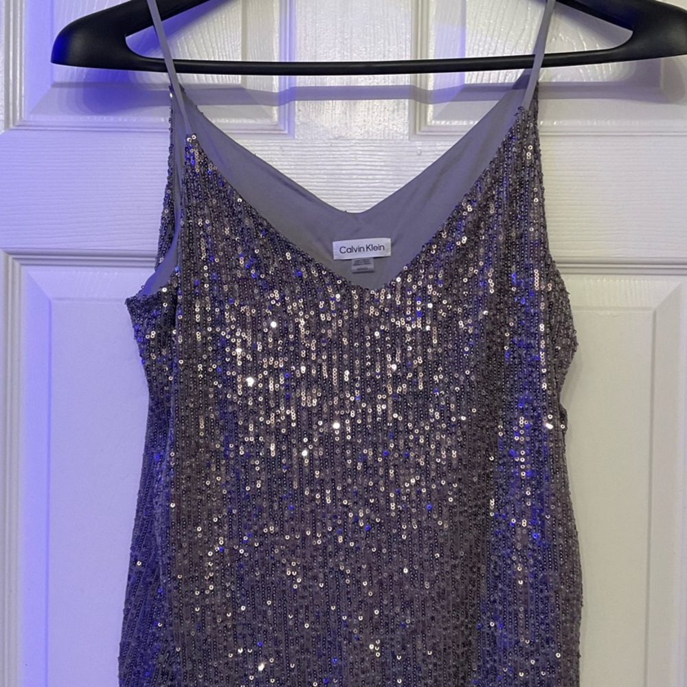Calvin Klein Silver Sequin Top